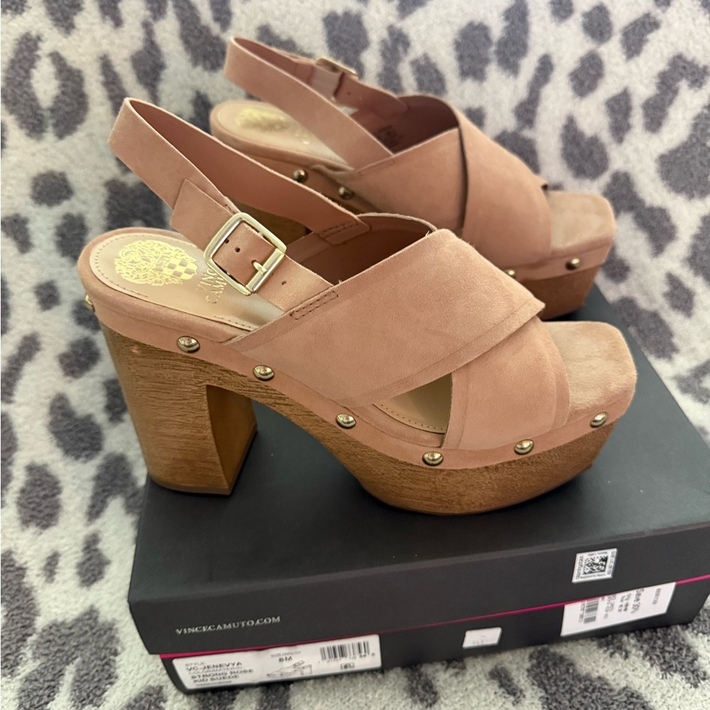 NIB Vince Camuto Women's Tan Platform Sandals Size 8 - Picture 3 of 5